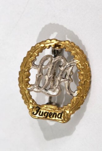 Miniatur, Bayerisches Sport- Leistungs- Abzeichen in Gold für die Jugend, für Vorläufer, Größe 18 mm