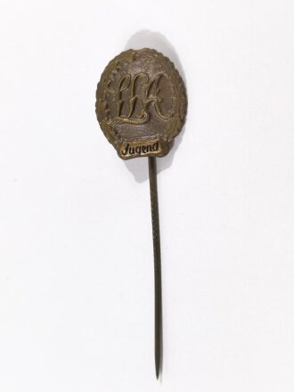 Miniatur, Bayerisches Sport- Leistungs- Abzeichen in Bronze der Jugend, Halbhohl, Größe 18 mm