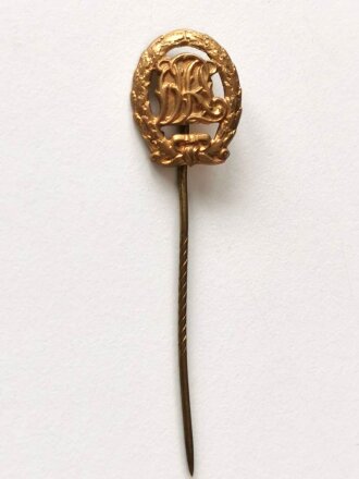 Miniatur, Sportabzeichen DRL in Gold, frühes Nachkriegsstück, Größe 17 mm