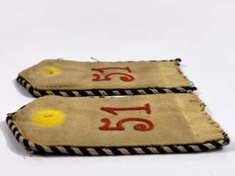 Preußen, Paar Schulterklappen für einen Einjährig Freiwilligen im 4. Niederschlesischen Infanterie-Regiment Nr. 51
