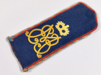 Bayern, Schulterklappe für einen Einjährig Freiwilligen im Königlich Bayerisches 1. Feldartillerie-Regiment „Prinzregent Luitpold“ Gesamtlänge 14,5cm