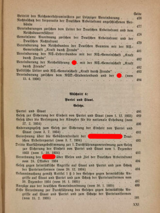 Organisationsbuch der NSDAP, Ausgabe 1936. Gebrauchsspuren