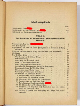 Organisationsbuch der NSDAP, Ausgabe 1936. Gebrauchsspuren