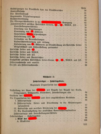 Organisationsbuch der NSDAP, Ausgabe 1936. Gebrauchsspuren