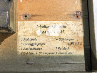 Transportbehälter zum Richtkreis 31 der Wehrmacht. norwegisch überlackiertes Stück