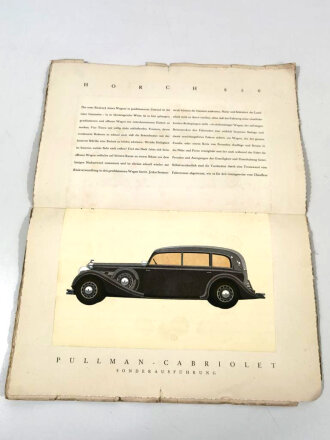 Auto Union "Horch 850 Modellprogramm 1936"   Automobilprospekt , Einband defekt