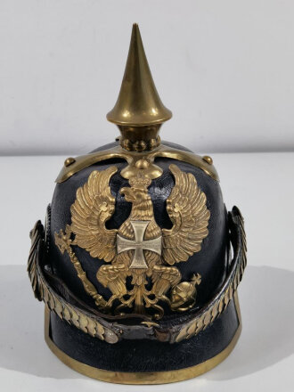 Preußen, Pickelhaube alter Art mit eckigem...