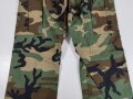 U.S. 1988 dated woodland camo Combat trousers, size small xlong. Unused