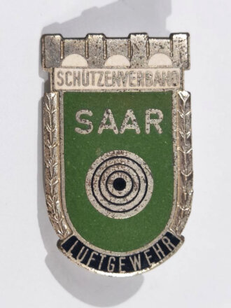 Bundesrepublik Deutschland, emailliertes Abzeichen Schützenverband " Saar " für Luftgewehre in Silber