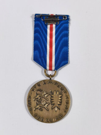 Tragbare Medaille " Sturmflut 16/17. Februar 1962 " Schleswig- Holstein