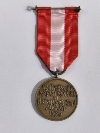 Tragbare Medaille " Waldbrandkatastophe in Niedersachsen August 1975 "