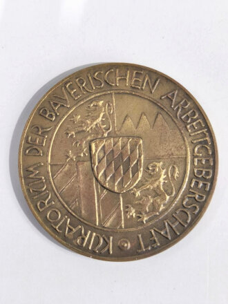 Bundesrepublik Deutschland, nicht tragbare Medaille, Kuratorium der Bayerischen Arbeitgeberschaft für langjährige Treue Mitarbeit 25 Jahre, Durchmesser 50 mm