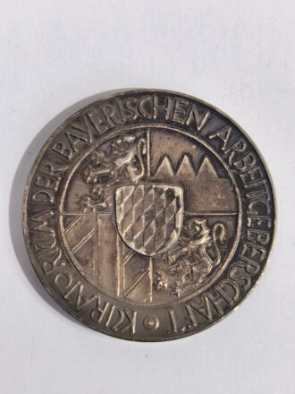 Bundesrepublik Deutschland, nicht tragbare Medaille, Kuratorium der Bayerischen Arbeitgeberschaft für langjährige Treue Mitarbeit 40 Jahre, Durchmesser 50 mm