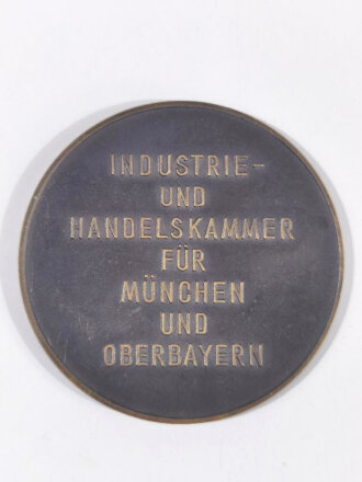 Bundesrepublik Deutschland, nicht tragbare Medaille, Industrie und Handelskammer für München und Oberbayern, für langjährige treue Mitarbeit 25 Jahre, Durchmesser 50 mm