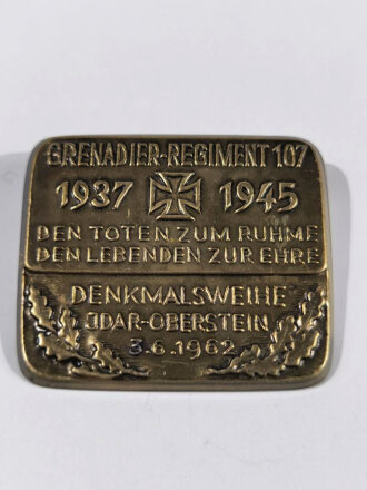 Blechabzeichen " Grenadier- Regiment 107 "...