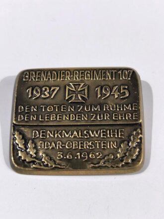 Blechabzeichen " Grenadier- Regiment 107 "...