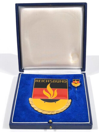 Plakette" Reichsbund " mit Miniatur im Etui,...