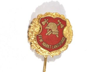 Anstecknadel " Freiwillige Feuerwehr Markt Langquaid " in Gold