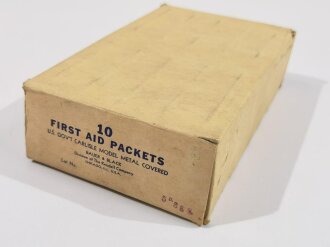 U.S. WWII , empty cardboard box for " 10 First Aid...