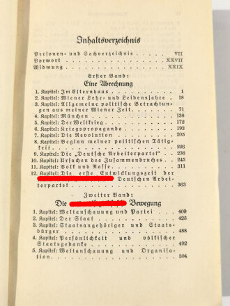 Adolf Hitler " Mein Kampf". Blaue Ganzleinenausgabe von 1935, das Führerbildhat sich etwa zur hälfte von der Bindung gelöst