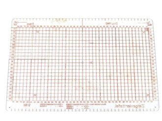 "Zielgevierttafel" für die Tasche "Kartenwinkelmesser 27" der Wehrmacht datiert 1942, leicht defekt
