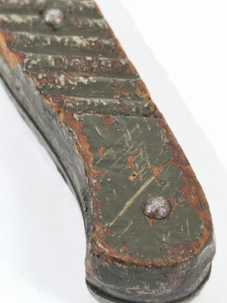1.Weltkrieg Grabendolch "Ern Rasiermesserfabrik" Kammerstück ohne Scheide, der Griff original feldgrau lackiert