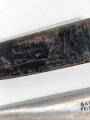 1.Weltkrieg Grabendolch mit zugehöriger Scheide, Eigentumstück, die Klinge markiert " Garantie Fein Stahl" sowie " Deutscher Brummer"
