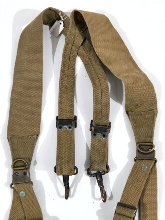 U.S. WWII Suspenders, Belt, M-1936, khaki, used