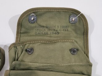 U.S. 1945 dated Carrier, Grenade 3 pocket, unused, OD