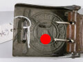 Koppelschloss für Mannschaften des Heeres aus Eisen, getragenes Stück , Hersteller Hermann Knoller Pforzheim 1940