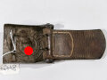 Koppelschloss für Mannschaften des Heeres aus Eisen, getragenes Stück,  , Hersteller Hermann Knoller Pforzheim 1940. Neuzeitlich überlackiert ?
