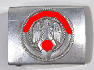 Koppelschloss für Angehörige der Hitlerjugend aus Aluminim. Getragenes Stück, Hersteller M4/39