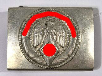 Koppelschloss für Angehörige der Hitlerjugend aus Buntmetall. Getragenes Stück, Hersteller R.S. K.H.13
