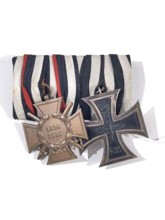 Ordenspange Eisernes Kreuz 2. Klasse 1914 und Ehrenkreuz für Frontkämpfer, sehr guter Zustand