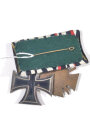 Ordenspange Eisernes Kreuz 2. Klasse 1914 und Ehrenkreuz für Frontkämpfer, sehr guter Zustand