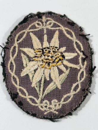 Gebirgsjäger, Edelweiss für die Feldbluse, getragenes Stück