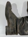 Paar Stiefel für Mannschaften der Wehrmacht, sogenannte " Knobelbecher" Ungereinigte Kammerstücke, Sohlenlänge 30,5cm, Variante ohne genagelte Sohle, Leder weich