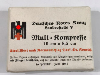 Deutsches Rotes Kreuz Mull Kompresse datiert 1941