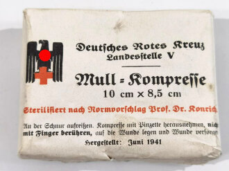 Deutsches Rotes Kreuz Mull Kompresse datiert 1941