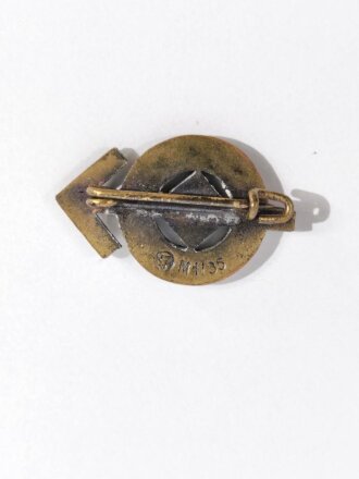 Miniatur, HJ- Leistungsabzeichen in Bronze, Rückseitig mit Hersteller M1/ 35,  Größe 22 mm