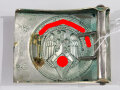 Koppelschloss für Angehörige der Hitler Jugend, getragenes Stück, Doppelhersteller RZM 17 / Assmann