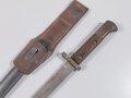Seitengewehr VZ 24 Tschechoslowakei mit Koppelschuh,Hersteller " tgf" für Waffenwerke Brünn datiert 19  48 auf Tragehaken
