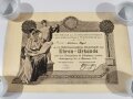 Reichsbund der Zivildienstberechtigten, Verleihungsurkunde für die silberne Ehrennadel datiert 1931. Maße 32 x 48cm