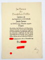 Hermann Göring, eigenhändige Unterschrift auf großformatiger Beförderungsurkunde für einen Major der Luftwaffe, datiert 17.November 1939