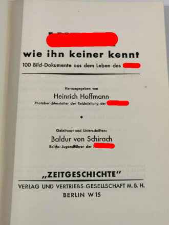 "Hitler wie ihn keiner kennt", 100 Bild Dokumente aus dem Leben des Führers, 1935, 96 Seiten, sehr guter Zustand, über DIN A5