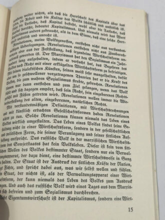 "Das Dritte Reich und der Kapitalismus" datiert 1933, 30 Seiten, fleckig, DIN A5