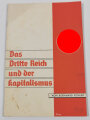 "Das Dritte Reich und der Kapitalismus" datiert 1933, 30 Seiten, fleckig, DIN A5