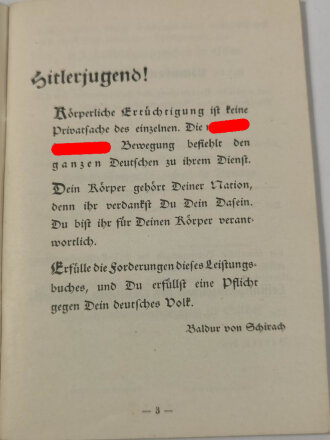 Leistungsbuch Hitler Jugend für einen Angehörigen aus München ohne Einträge