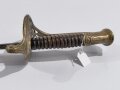 Frankreich , Säbel für Offiziere Modell 1855. Klingenrücken graviert "Modell Imperial de Chattelleraut Fevrier 1864", leichte Schörklinge