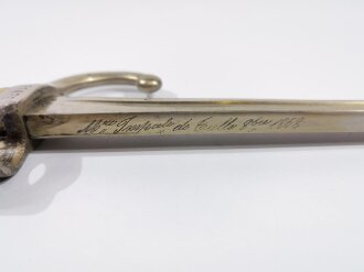 Frankreich ,Seitengewehr Chassepot, Nummerngleich, Klingenrücken graviert "Modell Imperial de Tulle1868"